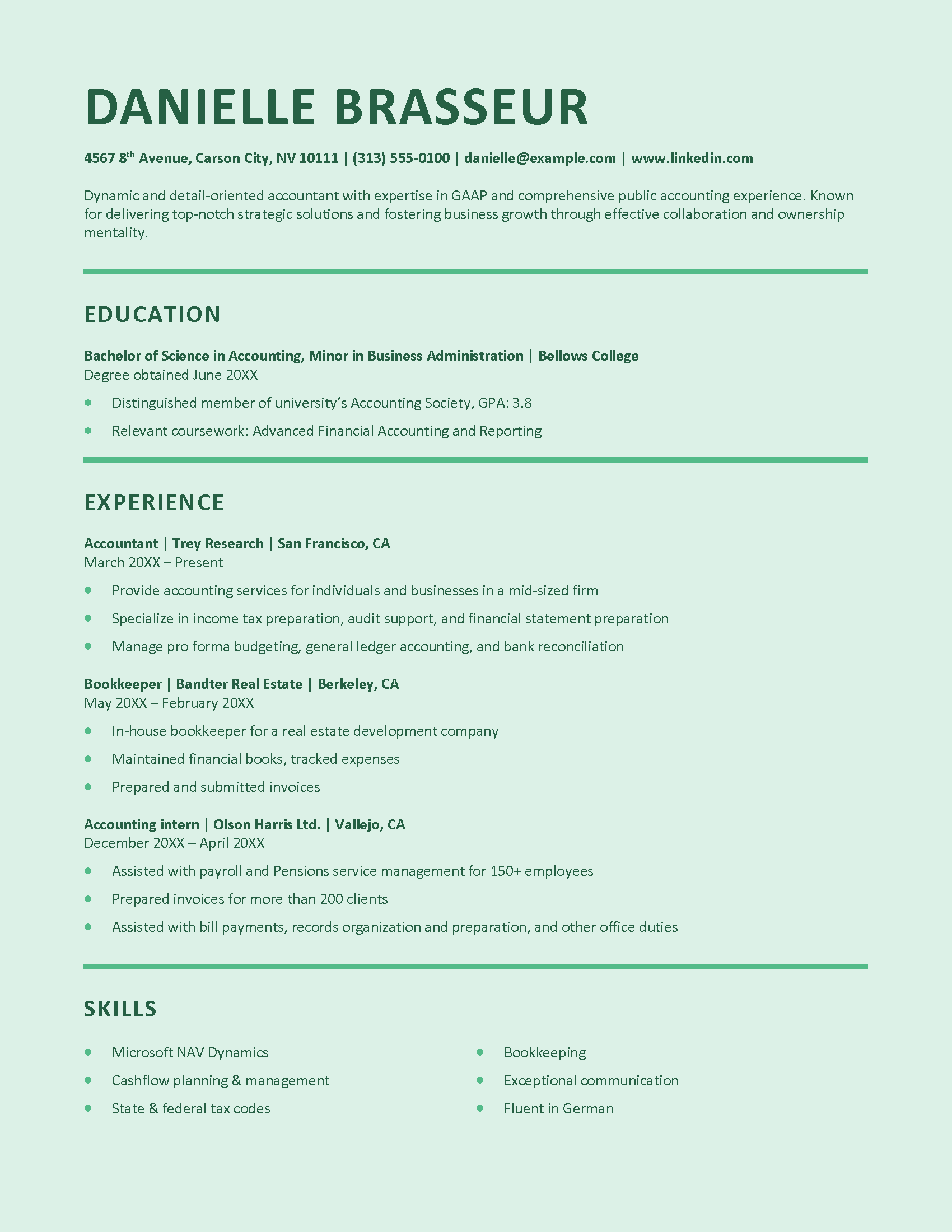 ATS Stylish Accounting Resume
